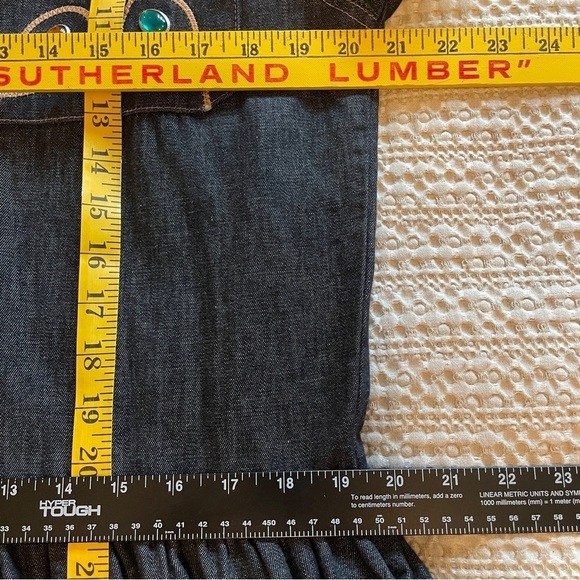 Oscar de la Renta for SWIRL Made USA 🇺🇸 Black Denim Shirt Dress Size M Vintage - Picture 10 of 13